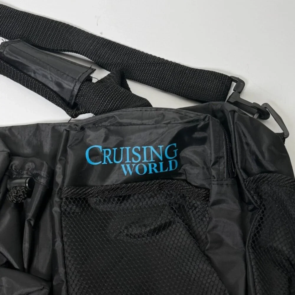 Vintage Cruising World Multi Pocket Black Tote Travel Duffel Bag Promotional